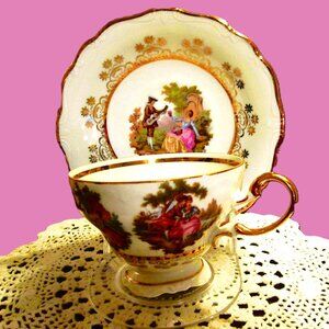 Gloria fine porcelain Bavaria Fragonard Courting Couple handwork Bayreuth West W